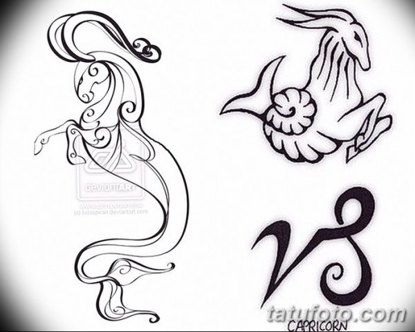 Знак зодиака Козерог тату эскиз