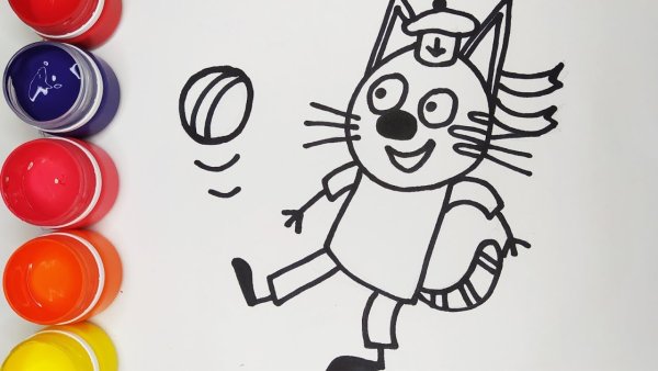 Три кота компот Карамелька папа Коржик