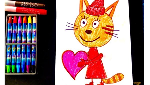 Карамелька три кота красками для детей