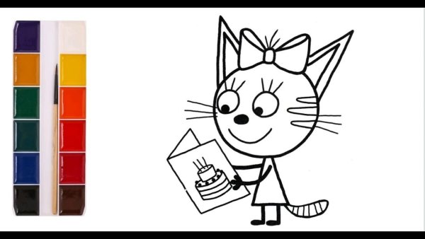 Три кота рисовалка