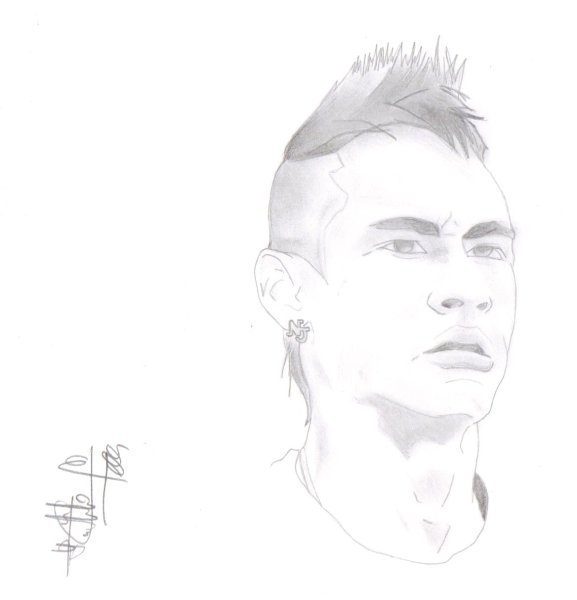 Неймар рисунок карандашом для срисовки