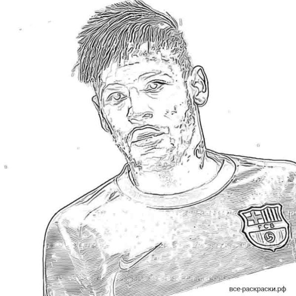 Раскраски футболистов Неймар в ПСЖ