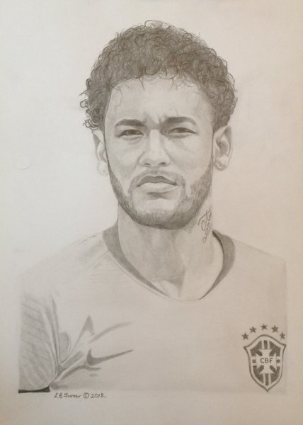 Неймар портрет карандашом