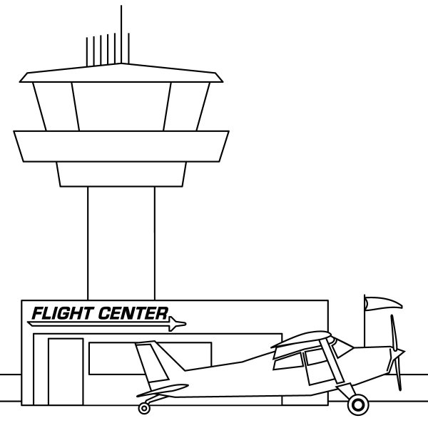 Здание аэропорта раскраска для детей