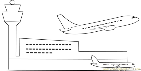Раскраска аэропорт с самолетами