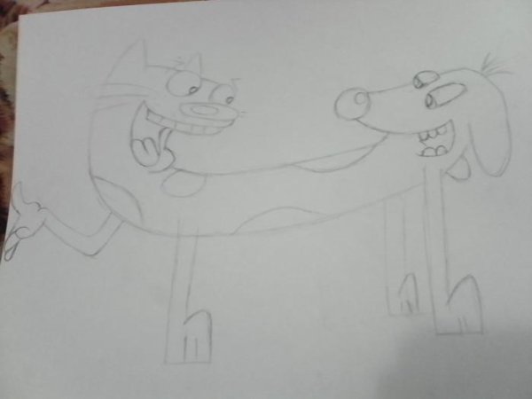 Рисунок котопса карандашом