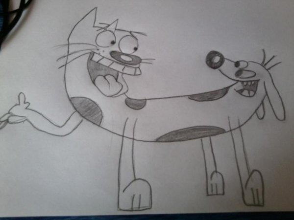 Котопес рисунок карандашом