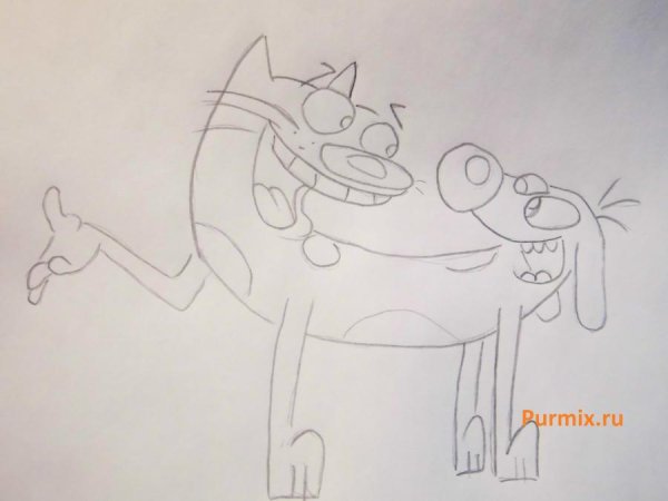 Котопес рисунок карандашом