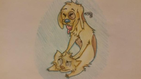 Как нарисовать котопса карандашом