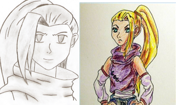 Легкие рисунки в стиле аниме ино