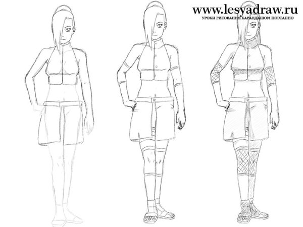 Поэтапное рисование персонажей Наруто