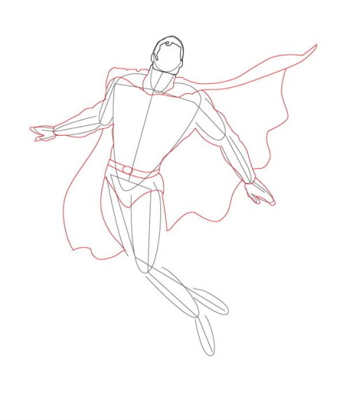 Нарисовать Супермена поэтапно карандашом