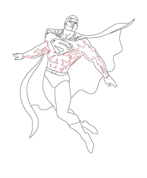 Супермен карандашом в полный рост