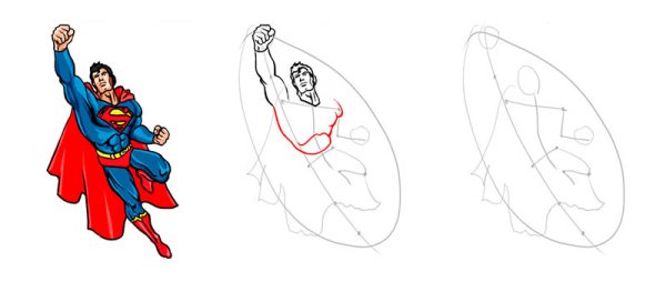 Пошаговые рисунки Супермен