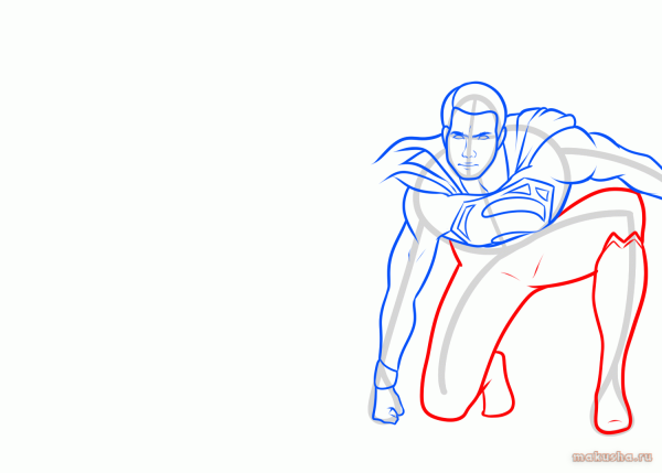 Супермен рисунок поэтапно