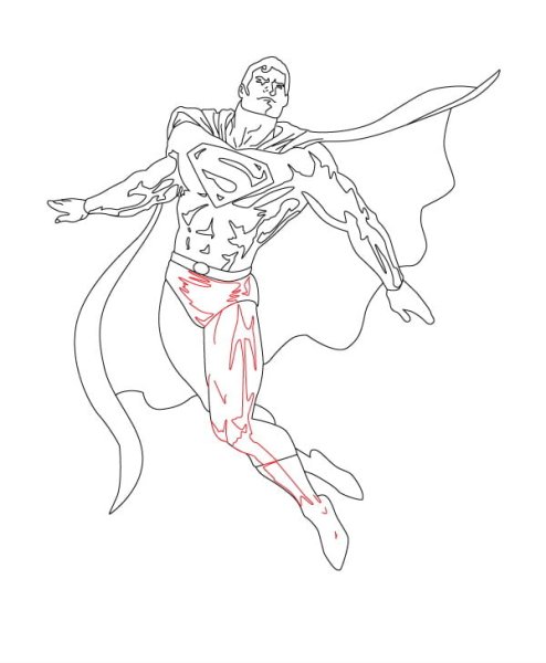 Супермен карандашом в полный рост