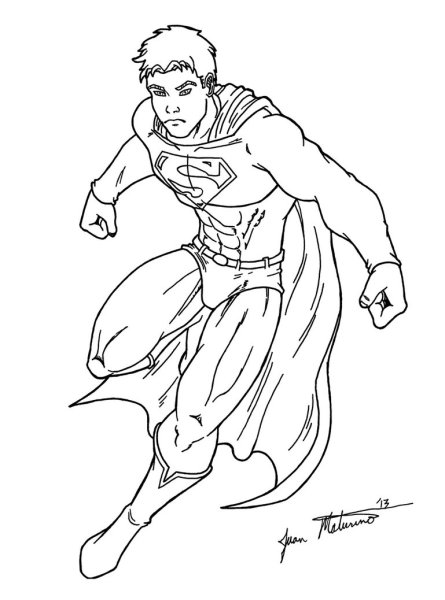Супермен рисунок карандашом