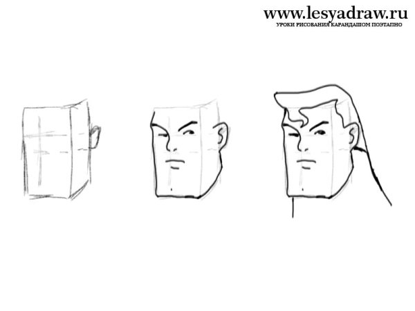 Нарисовать Супермена поэтапно карандашом