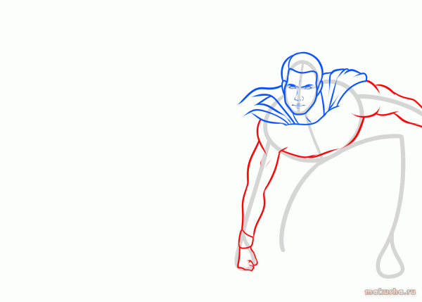 Нарисовать пошагово Супермен