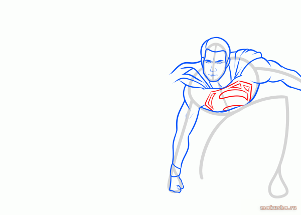 Поэтапное рисование Супермена