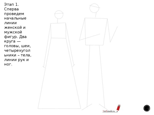 Пошаговый рисунок народного костюма