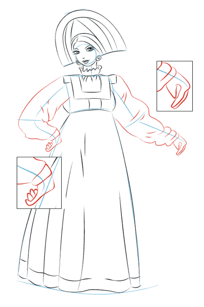 Национальный костюм русских для рисования