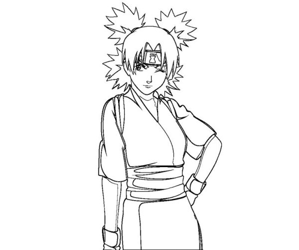 Раскраска Темари из Наруто