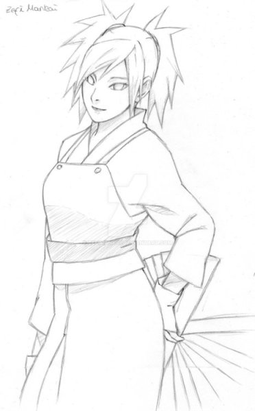 Темари из Наруто карандашом