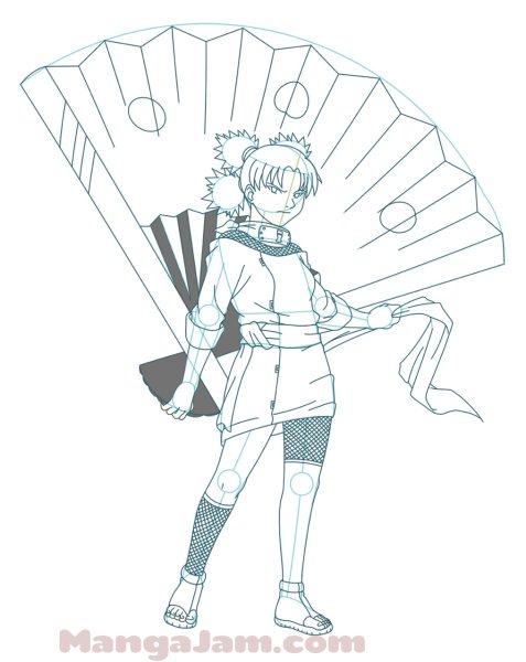 Раскраска Наруто Темари