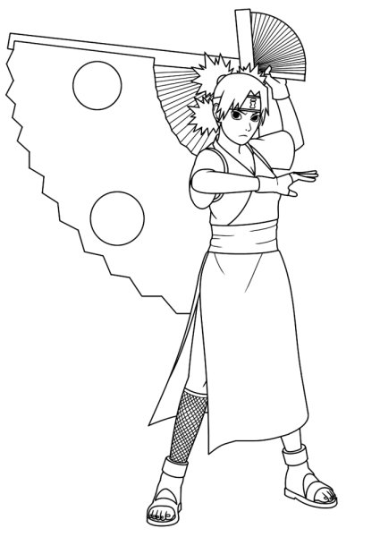 Раскраска Наруто Темари