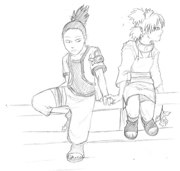 Шикамару раскраска