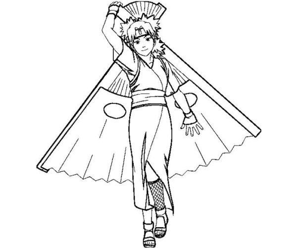 Раскраска Наруто Темари