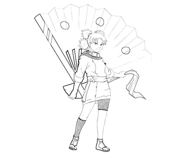 Раскраска Наруто Темари