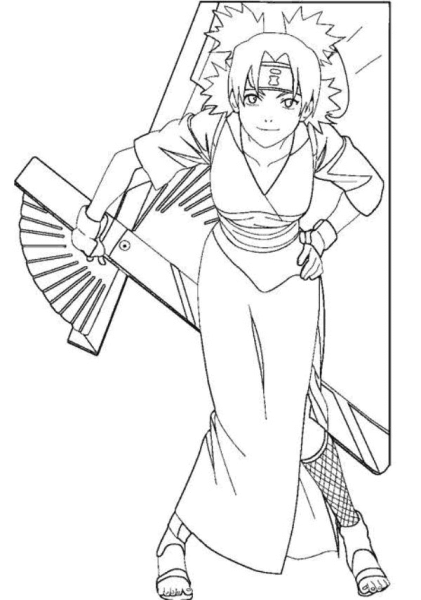 Раскраска Наруто Темари