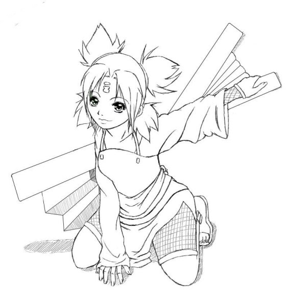 Раскраска Наруто Темари