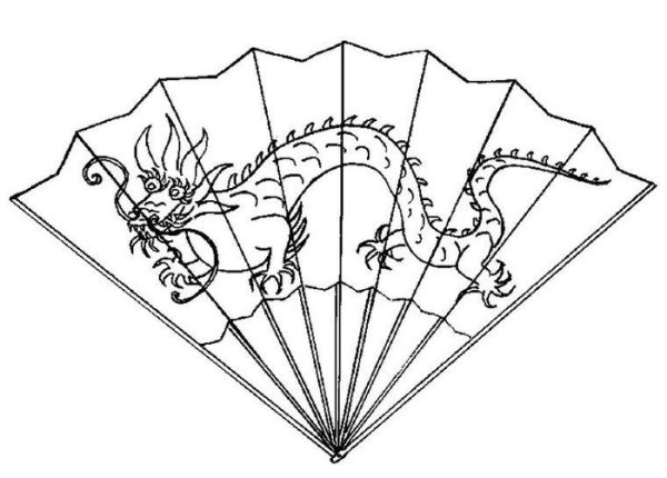 Японский веер раскраска