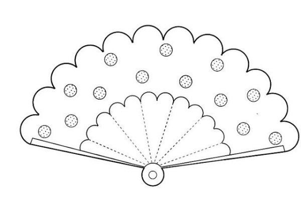Веер раскраска для детей