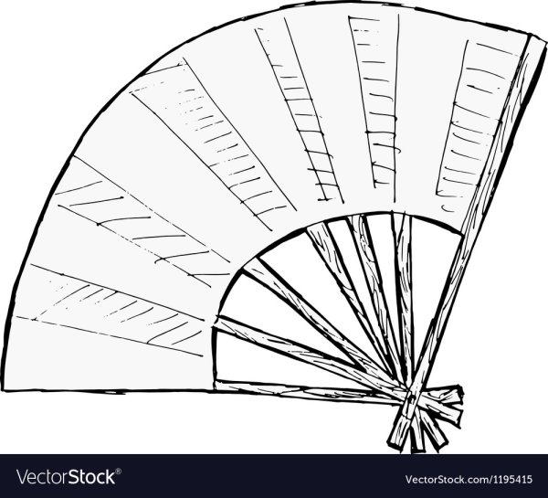 Нарисовать веер карандашом