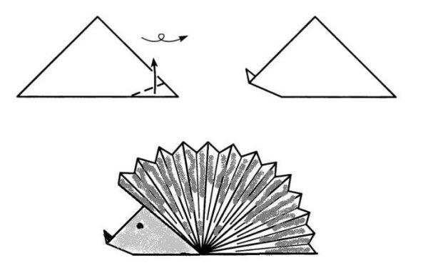 Конструирование из бумаги Ежик