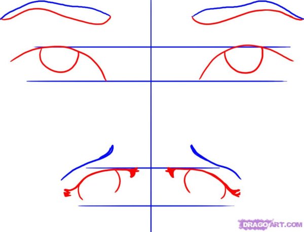 Как рисовать симметричные глаза