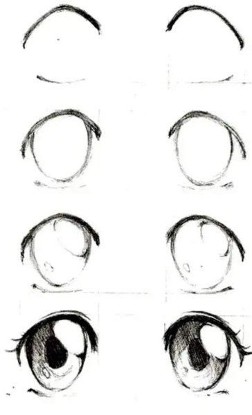 Аниме глаза пошагово