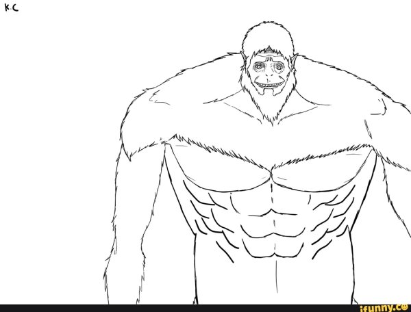 Звероподобный Титан атака титанов раскраска