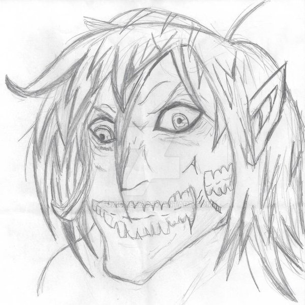 Эрен Титан для срисовки