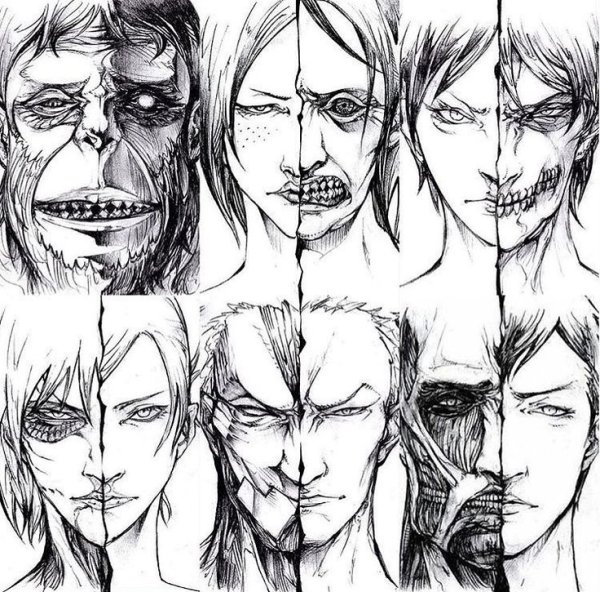 Атака титанов рисовка