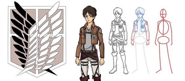 Атака титанок нарисовать Эрэна