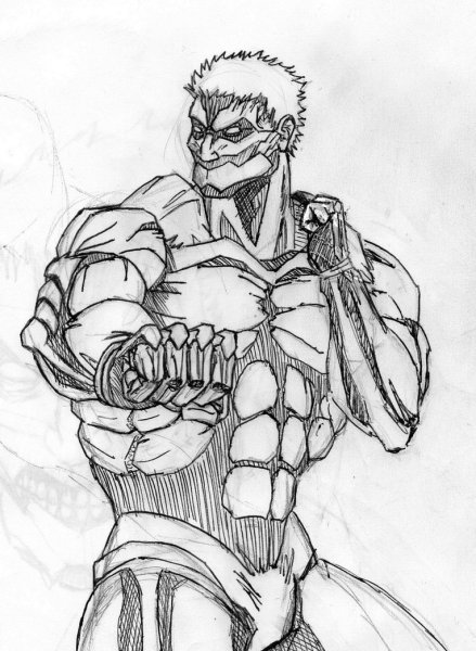 Бронированный Титан черно белый