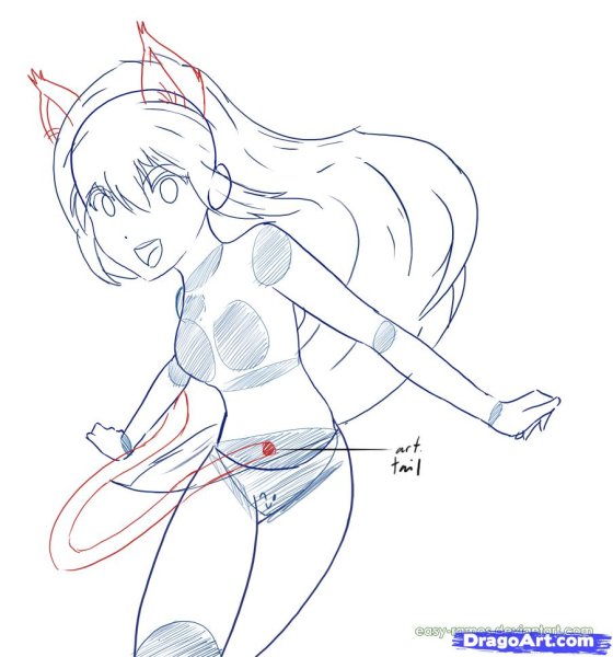 Нарисовать аниме девушку в полный рост поэтапно