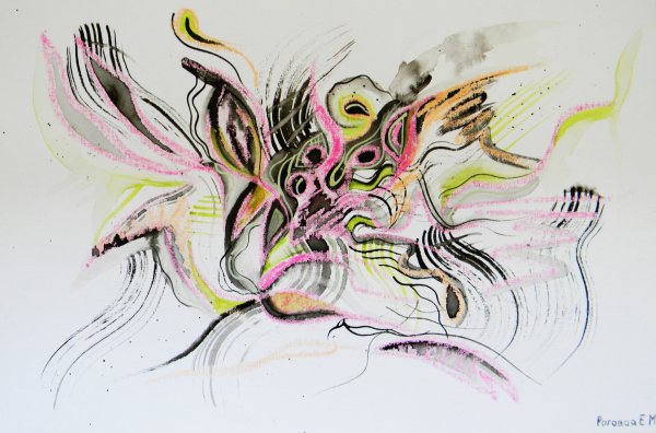 Абстракционизм картины карандашом