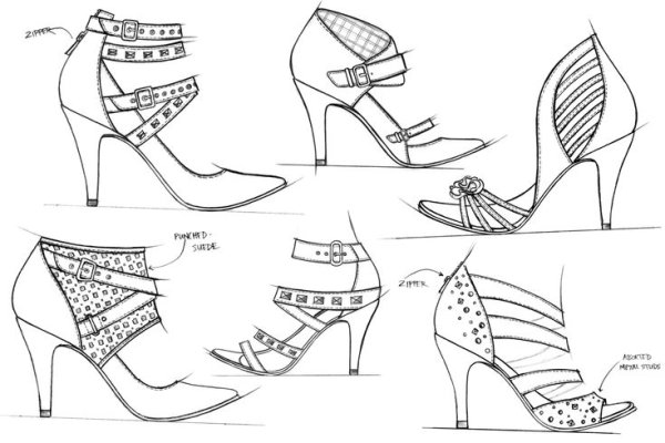 Náčrt dámských bot