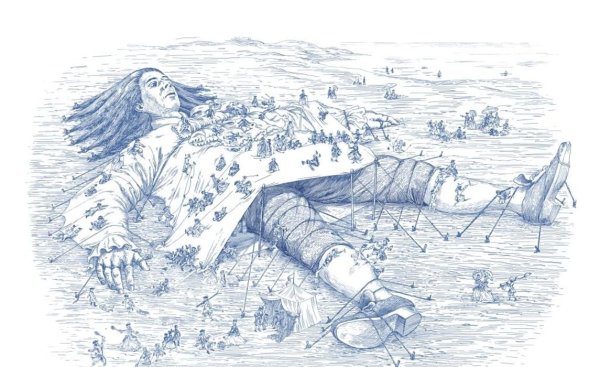 Иллюстрация к рассказу путешествие Гулливера в Лилипутию